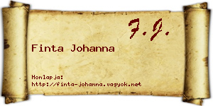 Finta Johanna névjegykártya
